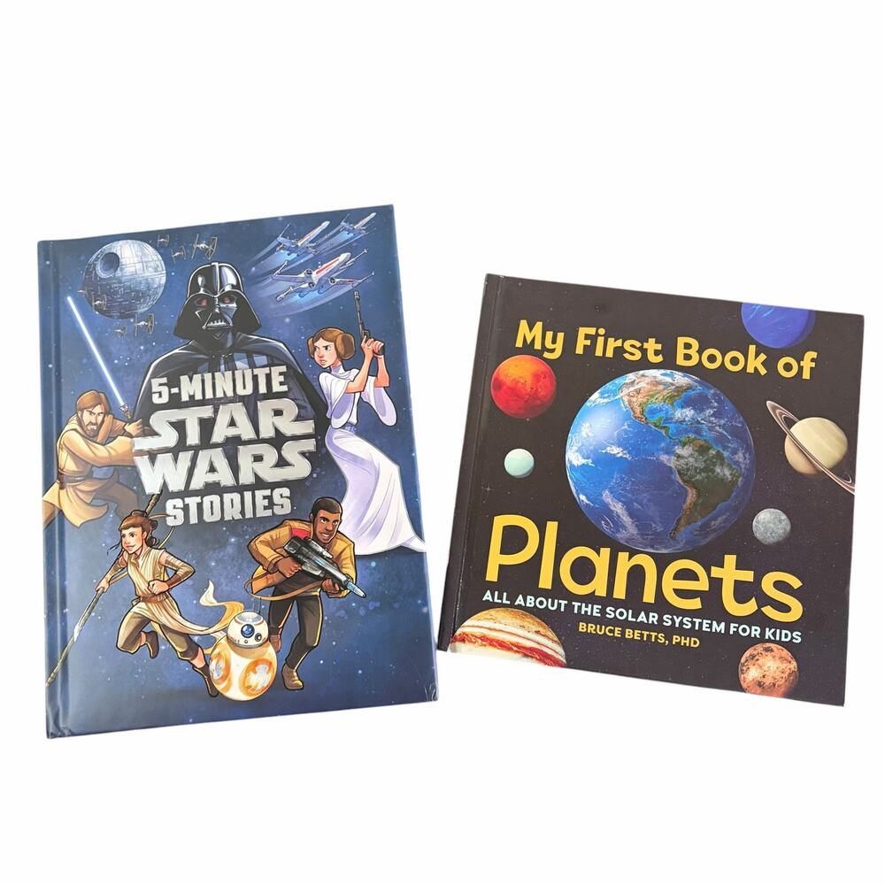 Kids Space Books Lot Of 2 5-Minute Star Wars Stories My First Book Of Planets